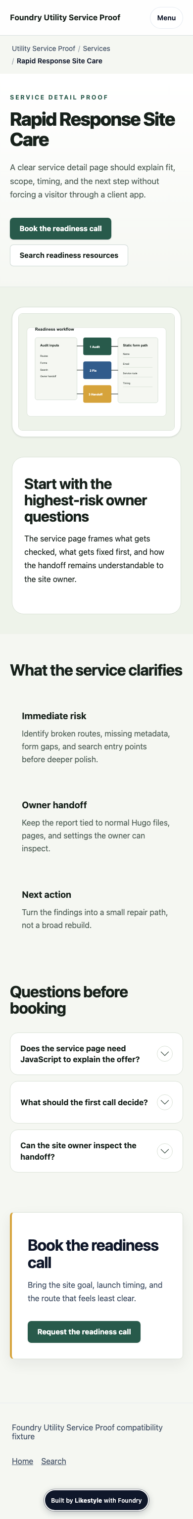 Clear Service Demonstration evidence