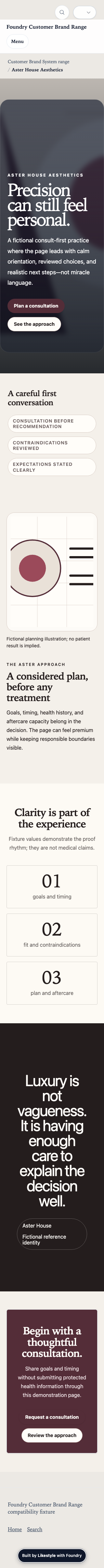Customer Brand Range Demonstration evidence