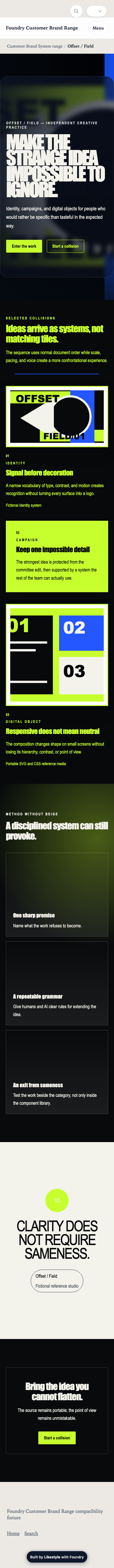 Customer Brand Range Demonstration evidence