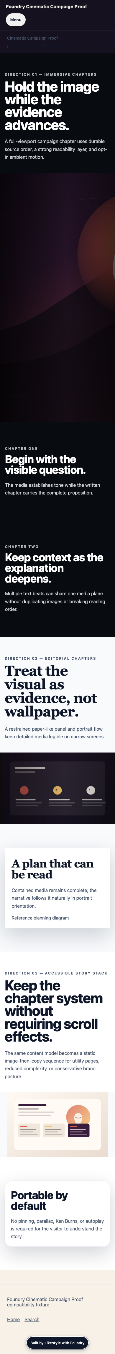 Pinned Media Story Creative Range Demonstration evidence