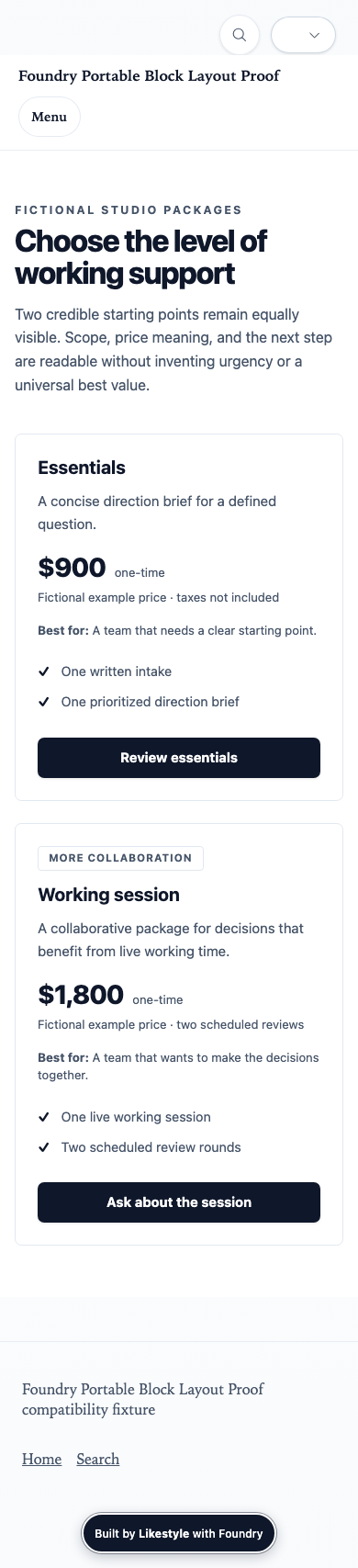Pricing Tiers Creative Range Demonstration evidence