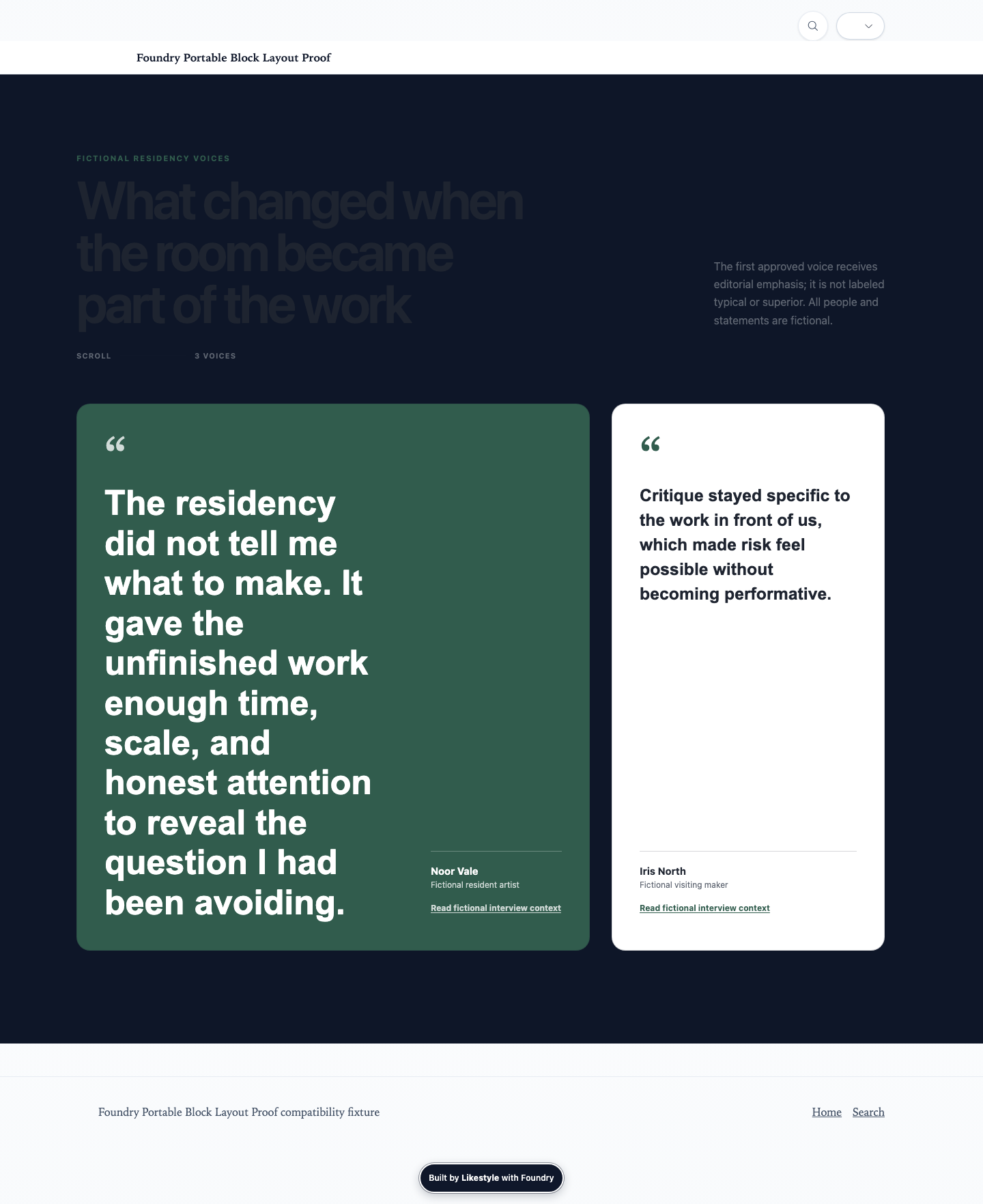 Testimonials Carousel Creative Range Demonstration evidence