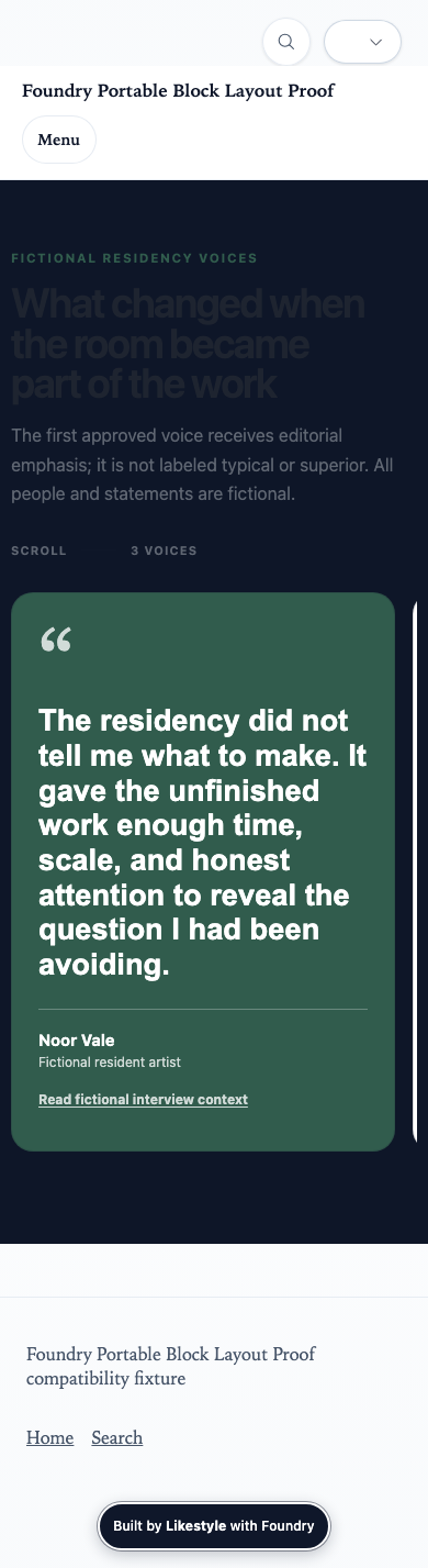 Testimonials Carousel Creative Range Demonstration evidence
